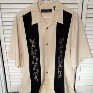 Havanera Men's Cream and Black Shirt